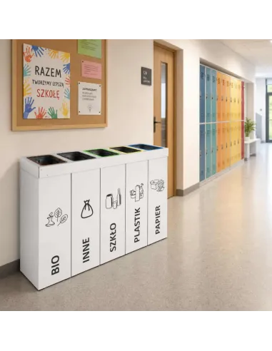 Kosz do segregacji DENEB 5x70L z pokrywą – modułowy