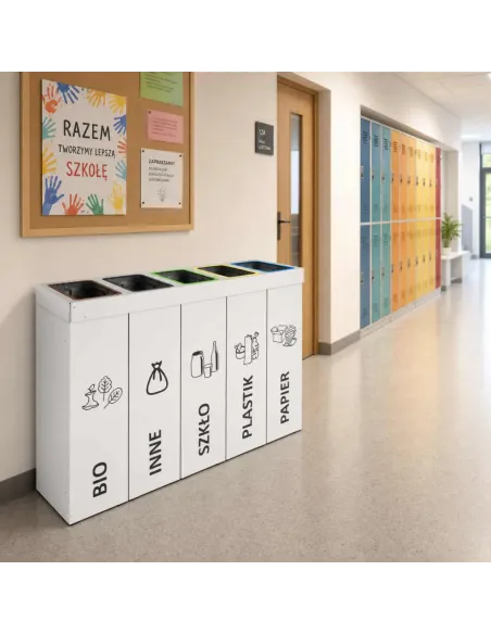 Kosz do segregacji DENEB 5x70L z pokrywą – modułowy