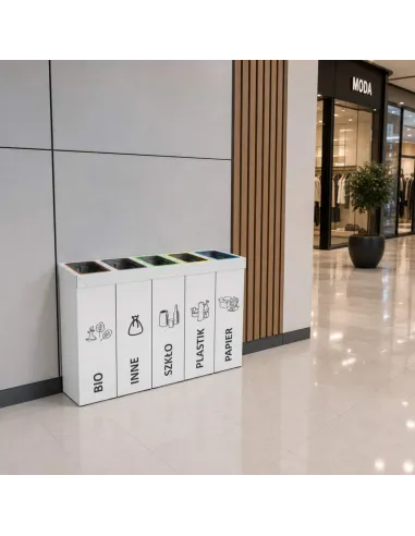 Kosz do segregacji DENEB 5x70L z pokrywą – modułowy