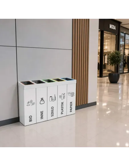 Kosz do segregacji DENEB 5x70L z pokrywą – modułowy