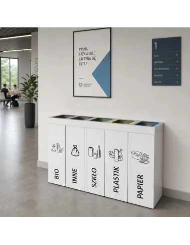 Kosz do segregacji DENEB 5x70L z pokrywą – modułowy