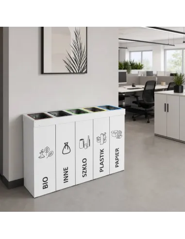 Kosz do segregacji DENEB 5x70L z pokrywą – modułowy