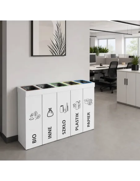 Kosz do segregacji DENEB 5x70L z pokrywą – modułowy
