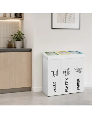 Kosz do segregacji DENEB 3x50L INOX | 3-komorowy pojemnik