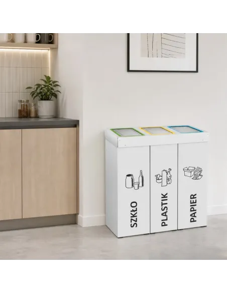 Kosz do segregacji DENEB 3x50L INOX | 3-komorowy pojemnik