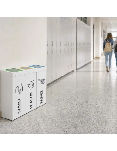 Kosz do segregacji DENEB 3x50L INOX | 3-komorowy pojemnik