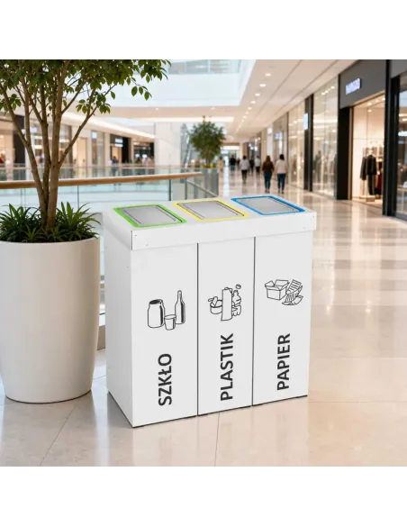 Kosz do segregacji DENEB 3x50L INOX | 3-komorowy pojemnik