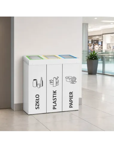 Kosz do segregacji DENEB 3x50L INOX | 3-komorowy pojemnik