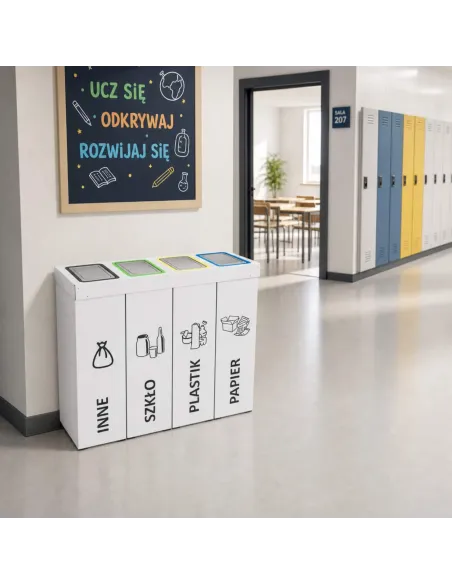 Kosz do segregacji DENEB 4x50L INOX | 4-komorowy pojemnik