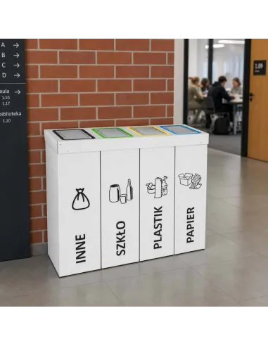 Kosz do segregacji DENEB 4x50L INOX | 4-komorowy pojemnik