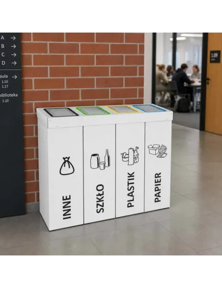 Kosz do segregacji DENEB 4x50L INOX | 4-komorowy pojemnik