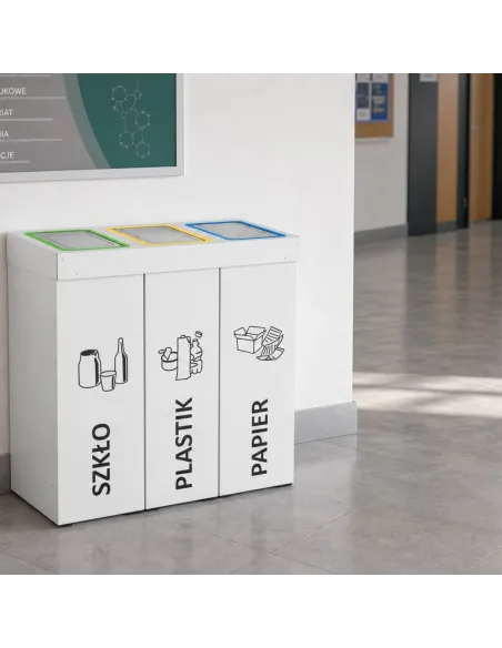 Kosz do segregacji DENEB 3x70L INOX | 3-komorowy pojemnik