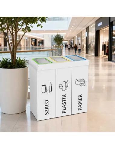 Kosz do segregacji DENEB 3x70L INOX | 3-komorowy pojemnik