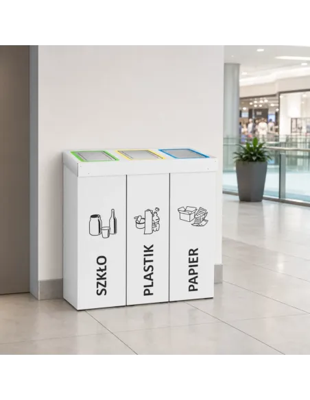 Kosz do segregacji DENEB 3x70L INOX | 3-komorowy pojemnik