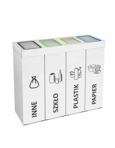 Kosz do segregacji DENEB 4x70L INOX | 4-komorowy pojemnik