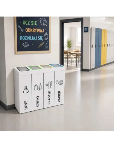 Kosz do segregacji DENEB 4x70L INOX | 4-komorowy pojemnik