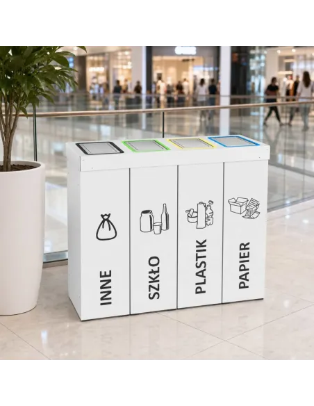 Kosz do segregacji DENEB 4x70L INOX | 4-komorowy pojemnik