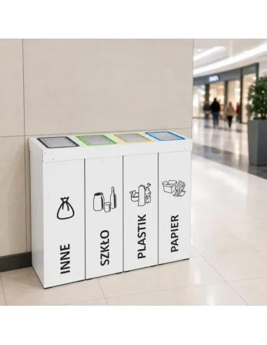 Kosz do segregacji DENEB 4x70L INOX | 4-komorowy pojemnik