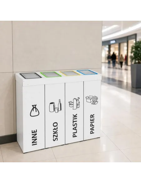 Kosz do segregacji DENEB 4x70L INOX | 4-komorowy pojemnik