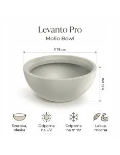 Duża donica dekoracyjna  80cm kolor sand piaskowa mrozoodporna  Levanto Pro 2