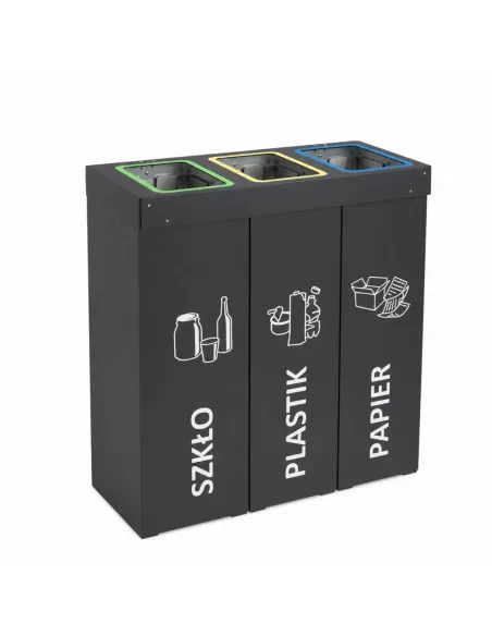 Kosz do segregacji DENEB 3x50L antracyt | 3-komorowy pojemnik
