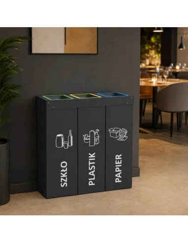 Kosz do segregacji DENEB 3x50L antracyt | 3-komorowy pojemnik