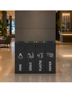 Kosz do segregacji DENEB 4x50L antracyt | 4-komorowy pojemnik 2