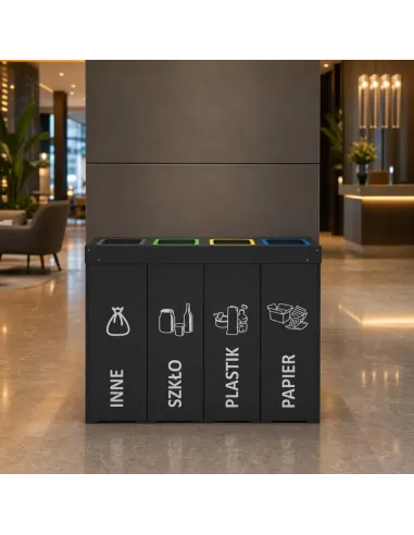 Kosz do segregacji DENEB 4x50L antracyt | 4-komorowy pojemnik