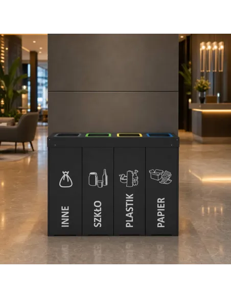 Kosz do segregacji DENEB 4x50L antracyt | 4-komorowy pojemnik