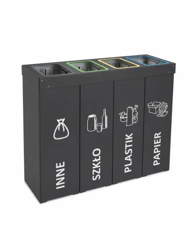 Kosz do segregacji DENEB 4x50L antracyt | 4-komorowy pojemnik