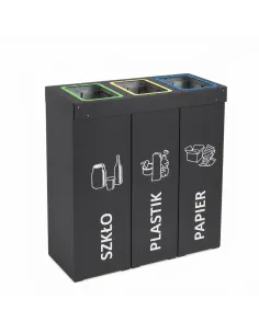 Kosz do segregacji DENEB 3x70L antracyt | 3-komorowy pojemnik