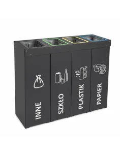 Kosz do segregacji DENEB 4x70L antracyt | 4-komorowy pojemnik