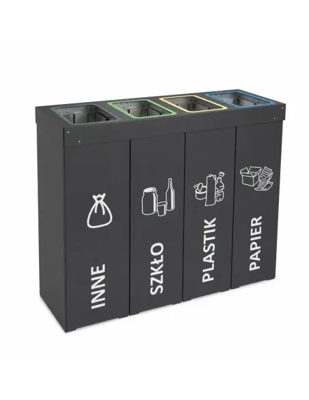 Kosz do segregacji DENEB 4x70L antracyt | 4-komorowy pojemnik