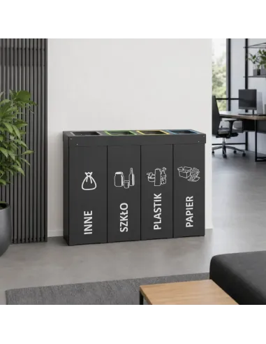 Kosz do segregacji DENEB 4x70L antracyt | 4-komorowy pojemnik