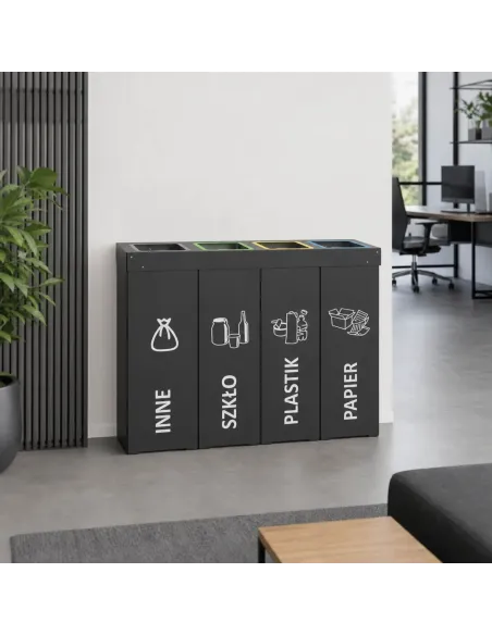 Kosz do segregacji DENEB 4x70L antracyt | 4-komorowy pojemnik