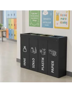 Kosz do segregacji DENEB 4x70L antracyt | 4-komorowy pojemnik 2