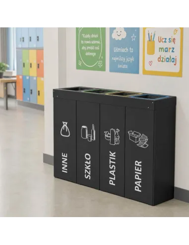 Kosz do segregacji DENEB 4x70L antracyt | 4-komorowy pojemnik