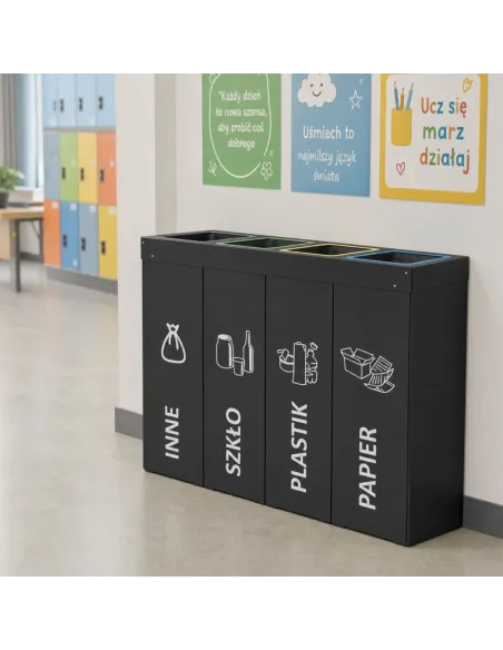 Kosz do segregacji DENEB 4x70L antracyt | 4-komorowy pojemnik