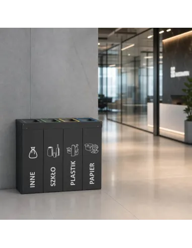 Kosz do segregacji DENEB 4x70L antracyt | 4-komorowy pojemnik