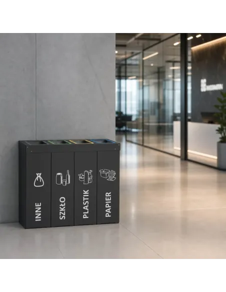 Kosz do segregacji DENEB 4x70L antracyt | 4-komorowy pojemnik