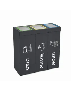 Kosz do segregacji DENEB 3x70L INOX antracyt | 3-komorowy pojemnik