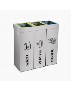 Kosz do segregacji DENEB 3x70L srebrny szczotkowany | 3-komorowy pojemnik