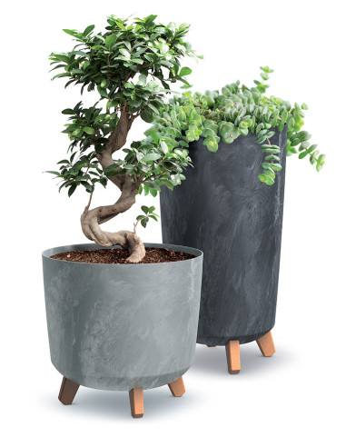 Doniczka wysoka z nóżkami Gracja 23,9 cm - betonowa