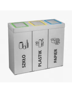 Kosz do segregacji DENEB 3x70L INOX srebrny szczotkowany | 3-komorowy pojemnik