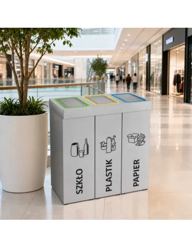 Kosz do segregacji DENEB 3x70L INOX srebrny szczotkowany | 3-komorowy pojemnik