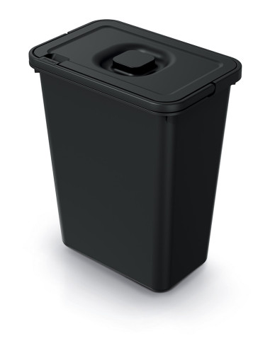 Kosz na śmieci z pokrywą Herkules 10 L - czarny