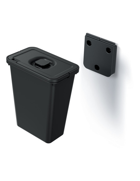 Kosz na śmieci z pokrywą Herkules 10 L - czarny
