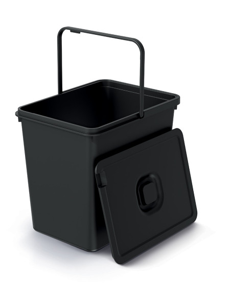Kosz na śmieci z pokrywą Herkules 23 L - czarny
