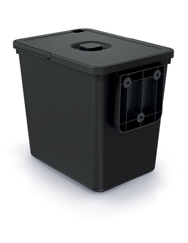 Kosz na śmieci z pokrywą Herkules 23 L - czarny