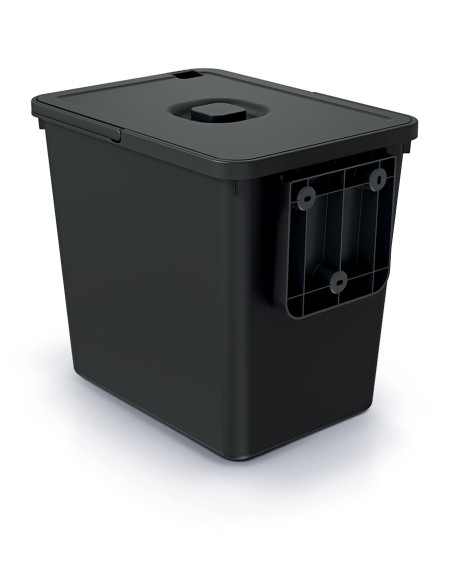 Kosz na śmieci z pokrywą Herkules 23 L - czarny